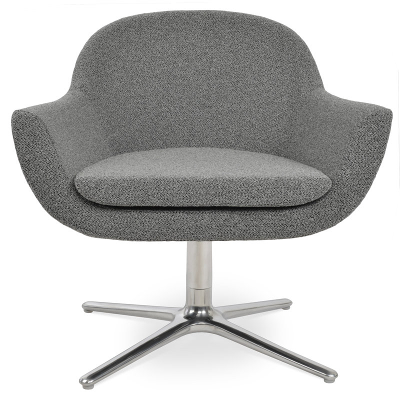 sohoConcept Madison Oval Memory Swivel Lounge Chair in Gray Black Boucle Wayfair
